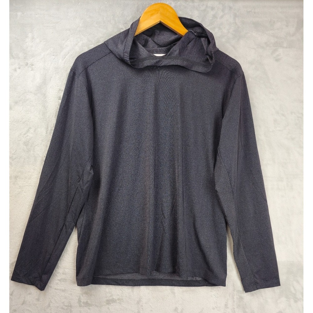 Aha Selected Mens Small Quick Dry Hoodie Lightweight Shirt Dark Gray Performance